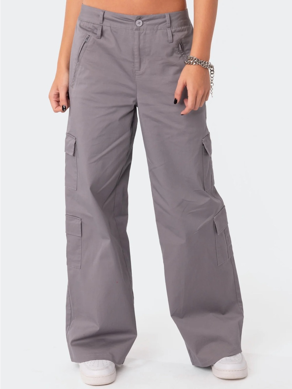 Edikted Zaria Cargo Pants – Gray